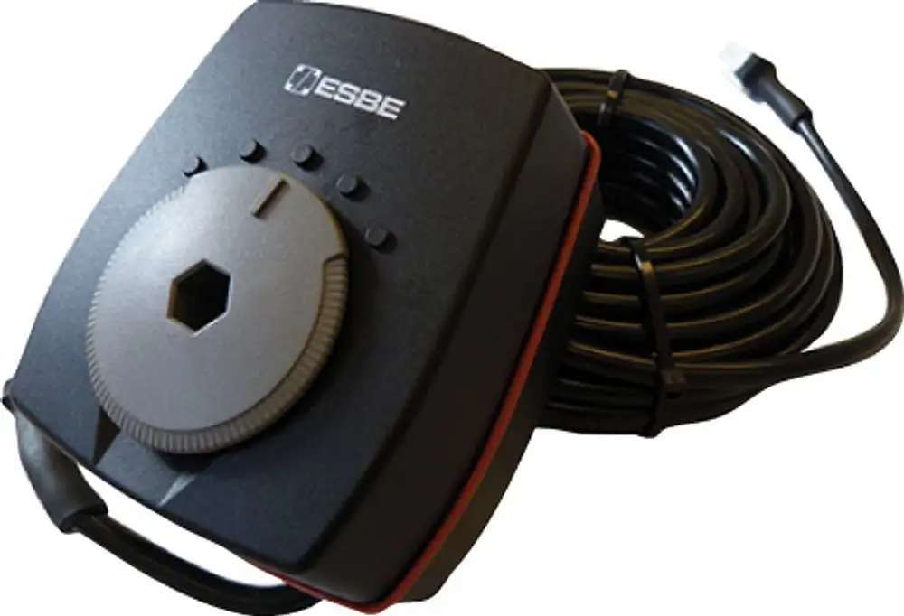 Mischermotor von Bosch mit Regler, ausgestattet mit einem Kabel und einer drehbaren Einstellungsmöglichkeit, zur Steuerung von Heizsystemen.